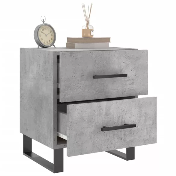 2 db betonszürke szerelt fa éjjeliszekrény 40 x 35 x 47,5 cm