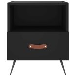 2 db fekete szerelt fa és vas éjjeliszekrény 40 x 35 x 47,5 cm