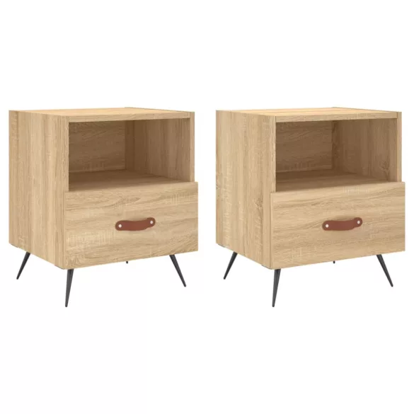 2 db sonoma tölgy színű szerelt fa éjjeliszekrény 40x35x47,5 cm