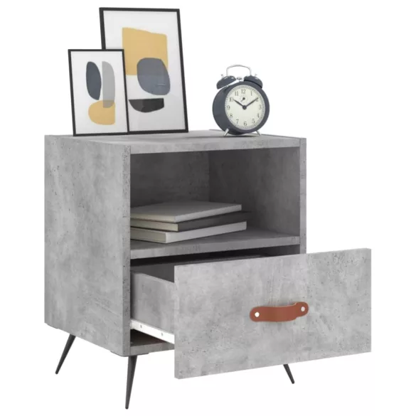2 db betonszürke szerelt fa éjjeliszekrény 40 x 35 x 47,5 cm