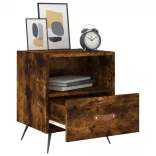 füstös tölgy színű szerelt fa éjjeliszekrény 40 x 35 x 47,5 cm