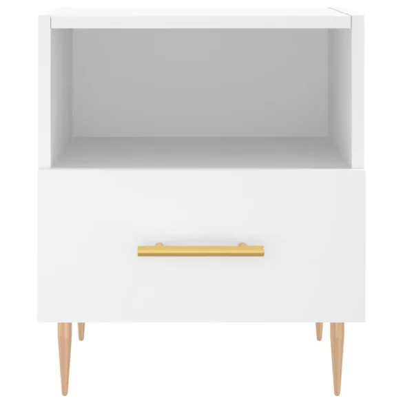 fehér szerelt fa éjjeliszekrény 40 x 35 x 47,5 cm