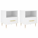 2 db fehér szerelt fa éjjeliszekrény 40 x 35 x 47,5 cm