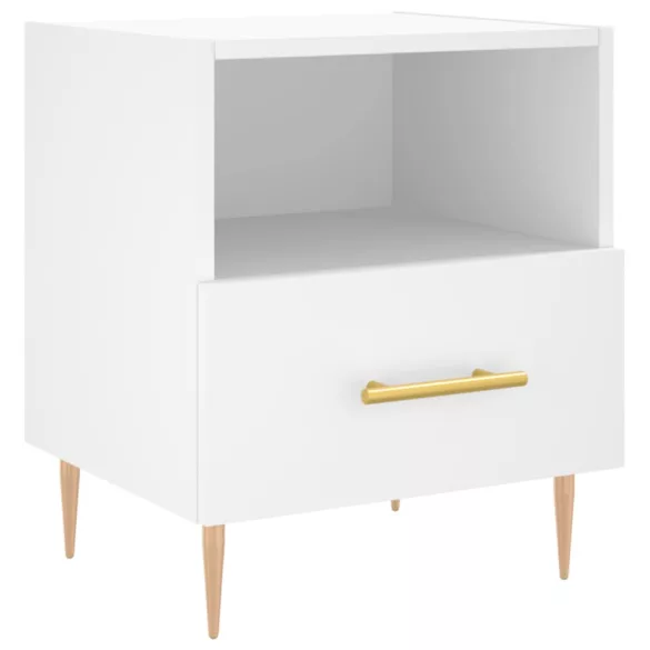 2 db fehér szerelt fa éjjeliszekrény 40 x 35 x 47,5 cm