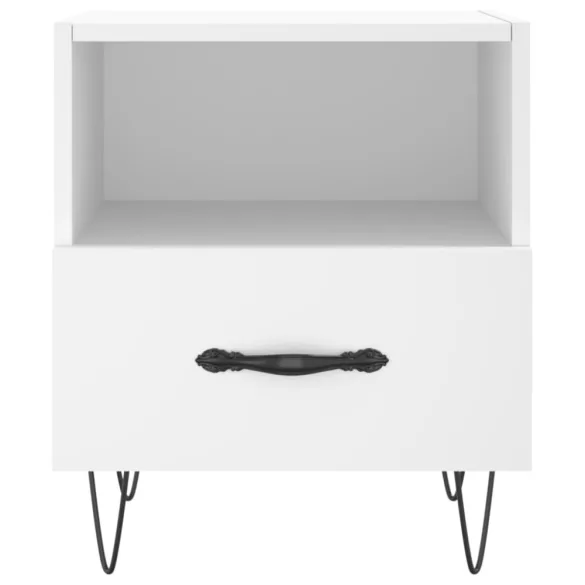 fehér szerelt fa éjjeliszekrény 40 x 35 x 47,5 cm