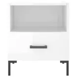 2 db magasfényű fehér szerelt fa éjjeliszekrény 40x35x47,5 cm