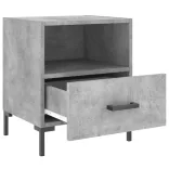 2 db betonszürke szerelt fa éjjeliszekrény 40 x 35 x 47,5 cm