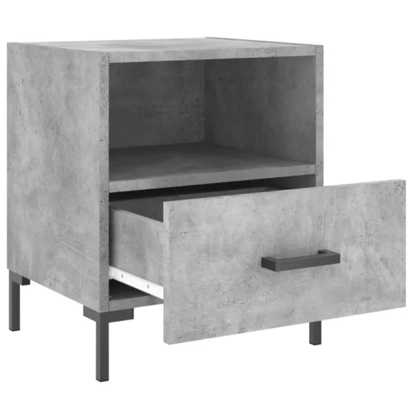 2 db betonszürke szerelt fa éjjeliszekrény 40 x 35 x 47,5 cm