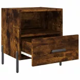 2 db füstös tölgy színű szerelt fa éjjeliszekrény 40x35x47,5 cm