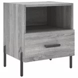 2 db szürke sonoma színű szerelt fa éjjeliszekrény 40x35x47,5cm