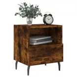 2 db füstös tölgy színű szerelt fa éjjeliszekrény 40x35x47,5 cm