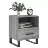 2 db szürke sonoma színű szerelt fa éjjeliszekrény 40x35x47,5cm