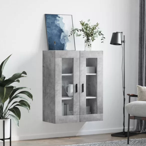 betonszürke fali szekrény 69,5x34x90 cm