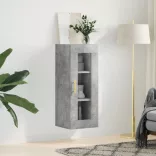 betonszürke fali szekrény 34,5 x 34 x 90 cm