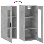 betonszürke fali szekrény 34,5 x 34 x 90 cm