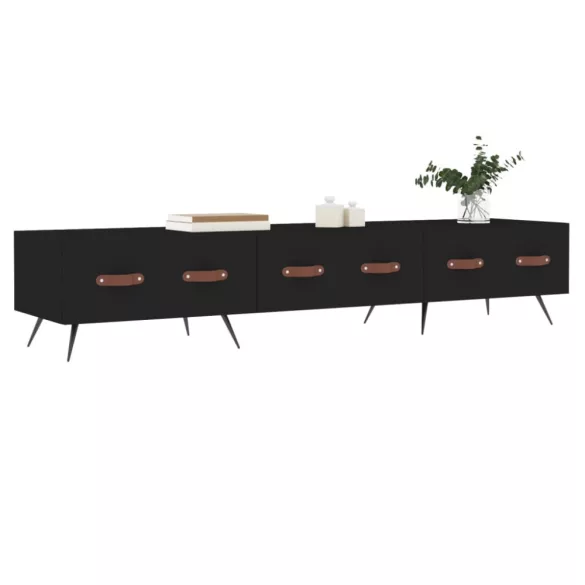 fekete szerelt fa TV-szekrény 150 x 36 x 50 cm