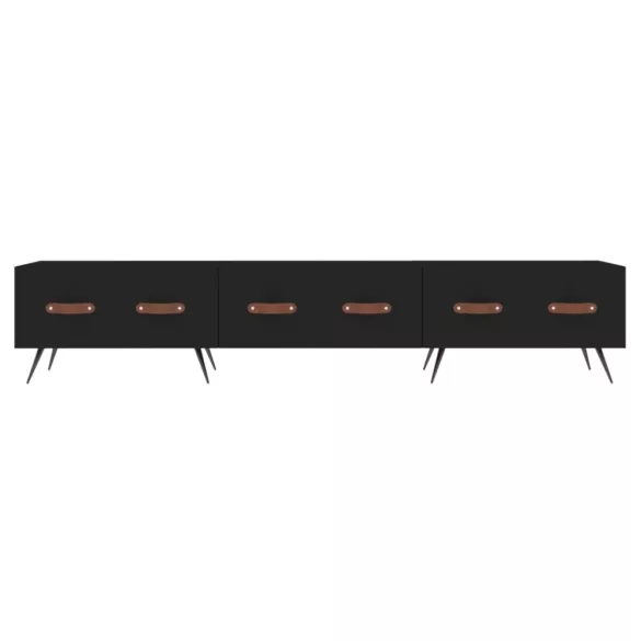 fekete szerelt fa TV-szekrény 150 x 36 x 50 cm