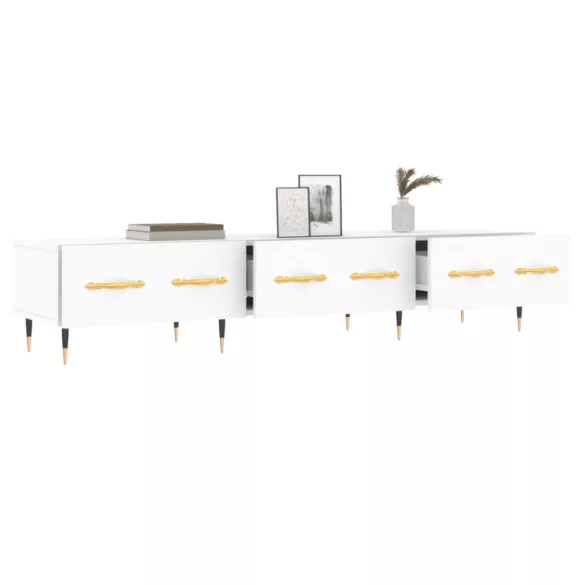 fehér szerelt fa TV-szekrény 150 x 35 x 55 cm