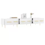 fehér szerelt fa TV-szekrény 150 x 35 x 55 cm