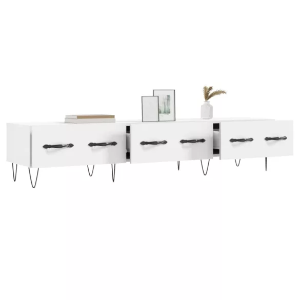 fehér szerelt fa TV-szekrény 150 x 35 x 55 cm