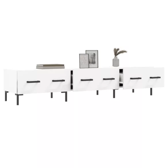 fehér szerelt fa TV-szekrény 150 x 35 x 55 cm