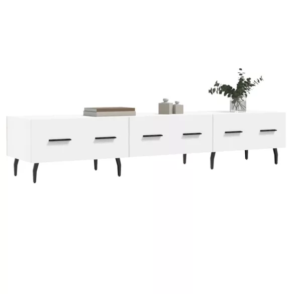 fehér szerelt fa TV-szekrény 150 x 35 x 55 cm