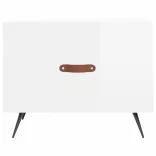 2 db magasfényű fehér szerelt fa dohányzóasztal 50 x 50 x 40 cm