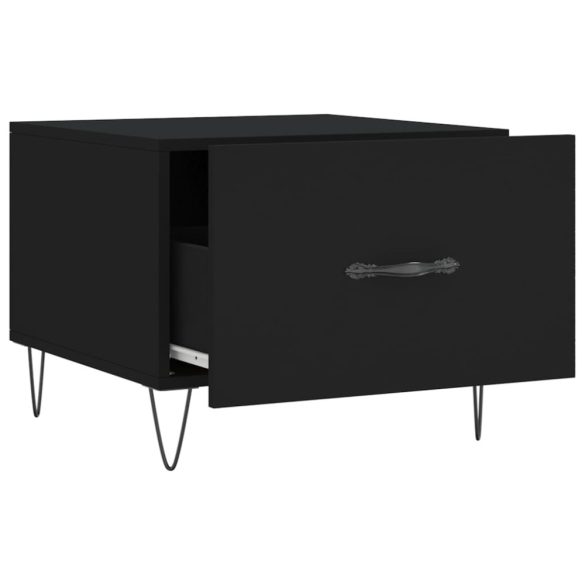 fekete szerelt fa dohányzóasztal 50 x 50 x 40 cm