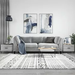   2 db szürke sonoma szerelt fa dohányzóasztal 50 x 50 x 40 cm