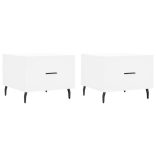 2 db fehér szerelt fa dohányzóasztal 50 x 50 x 40 cm