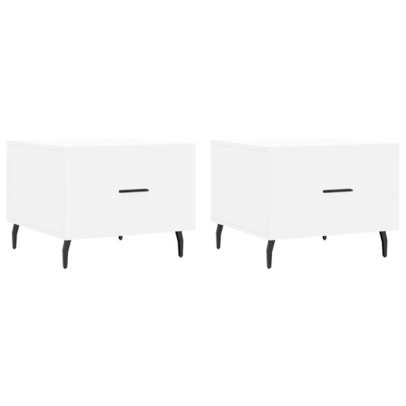 2 db fehér szerelt fa dohányzóasztal 50 x 50 x 40 cm