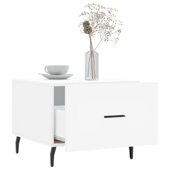 2 db fehér szerelt fa dohányzóasztal 50 x 50 x 40 cm