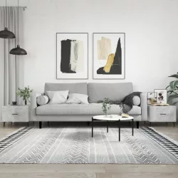   2 db betonszürke szerelt fa dohányzóasztal 50 x 50 x 40 cm