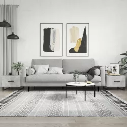   2 db betonszürke szerelt fa dohányzóasztal 50 x 50 x 40 cm