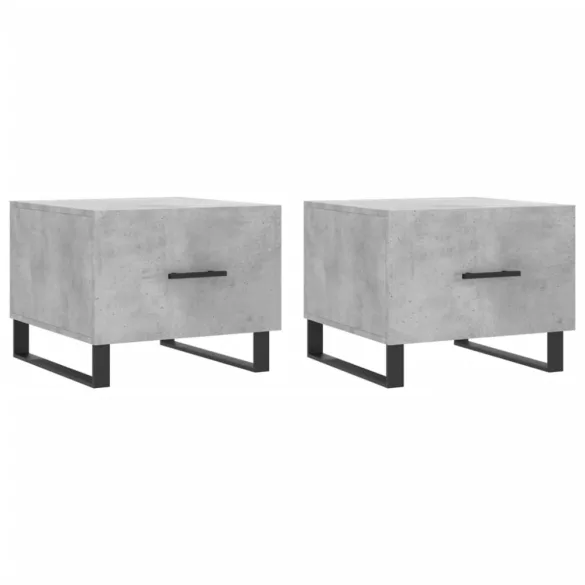 2 db betonszürke szerelt fa dohányzóasztal 50 x 50 x 40 cm