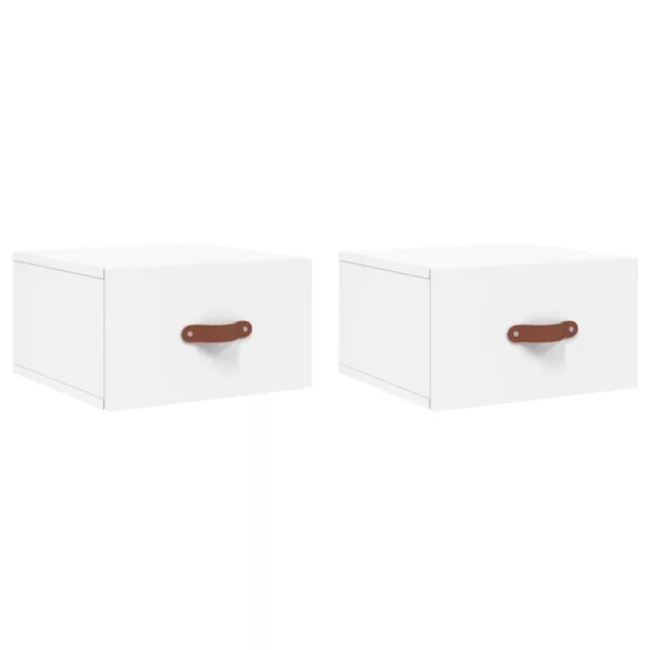 2 db fehér falra szerelhető éjjeliszekrény 35x35x20 cm