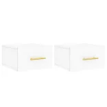 2 db fehér falra szerelhető éjjeliszekrény 35x35x20 cm