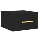 fekete falra szerelhető éjjeliszekrény 35x35x20 cm