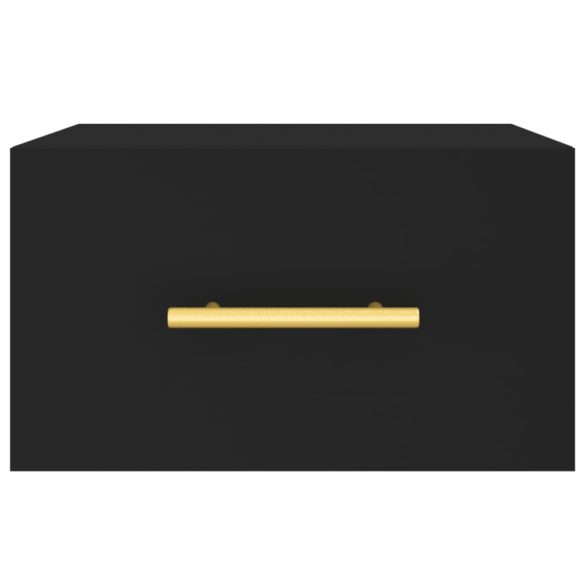 fekete falra szerelhető éjjeliszekrény 35x35x20 cm