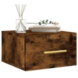 füstös tölgy színű falra szerelhető éjjeliszekrény 35x35x20 cm