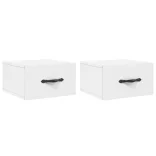 2 db fehér falra szerelhető éjjeliszekrény 35x35x20 cm