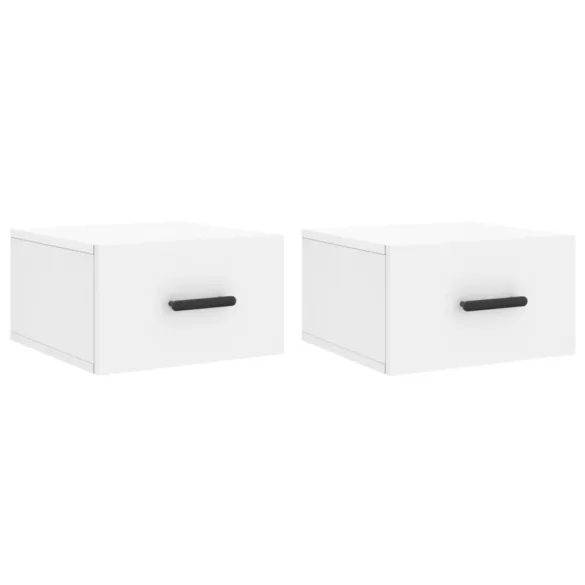 2 db fehér falra szerelhető éjjeliszekrény 35x35x20 cm