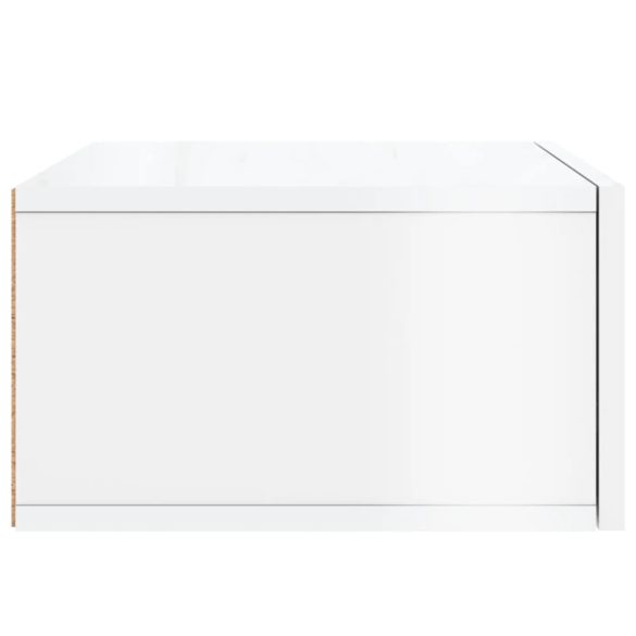 2 db magasfényű fehér fali éjjeliszekrény 35x35x20 cm