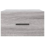 szürke sonoma falra szerelhető éjjeliszekrény 35x35x20 cm