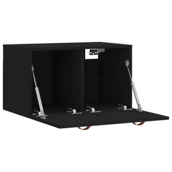 fekete szerelt fa faliszekrény 60 x 36,5 x 35 cm