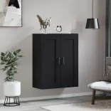 fekete szerelt fa fali szekrény 69,5 x 34 x 90 cm