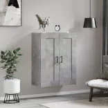 betonszürke szerelt fa fali szekrény 69,5 x 34 x 90 cm