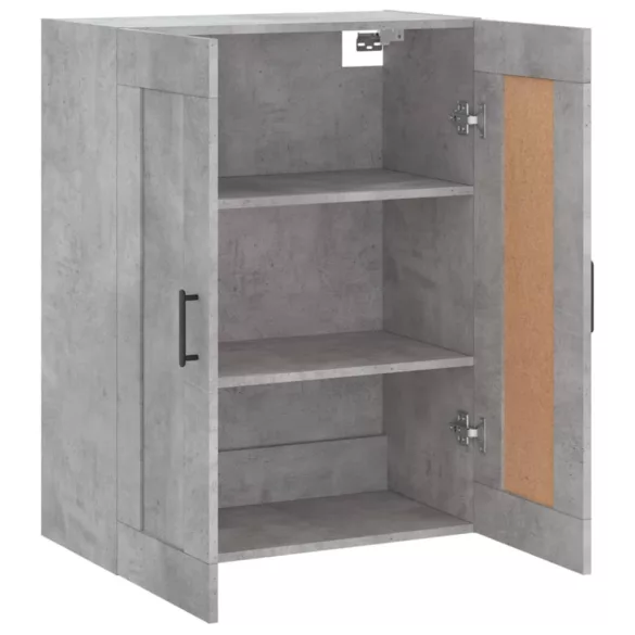 betonszürke szerelt fa fali szekrény 69,5 x 34 x 90 cm