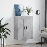 betonszürke szerelt fa fali szekrény 69,5 x 34 x 90 cm