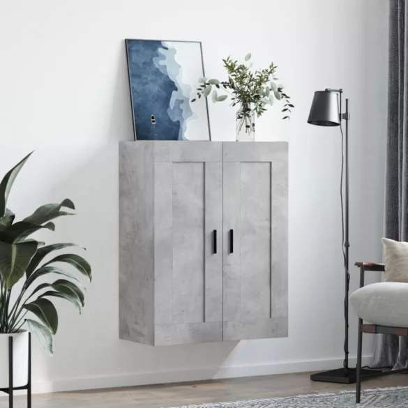 betonszürke szerelt fa fali szekrény 69,5 x 34 x 90 cm